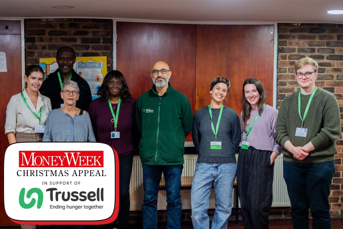 MoneyWeek journalists with volunteers and staff at Southwark Foodbank.
