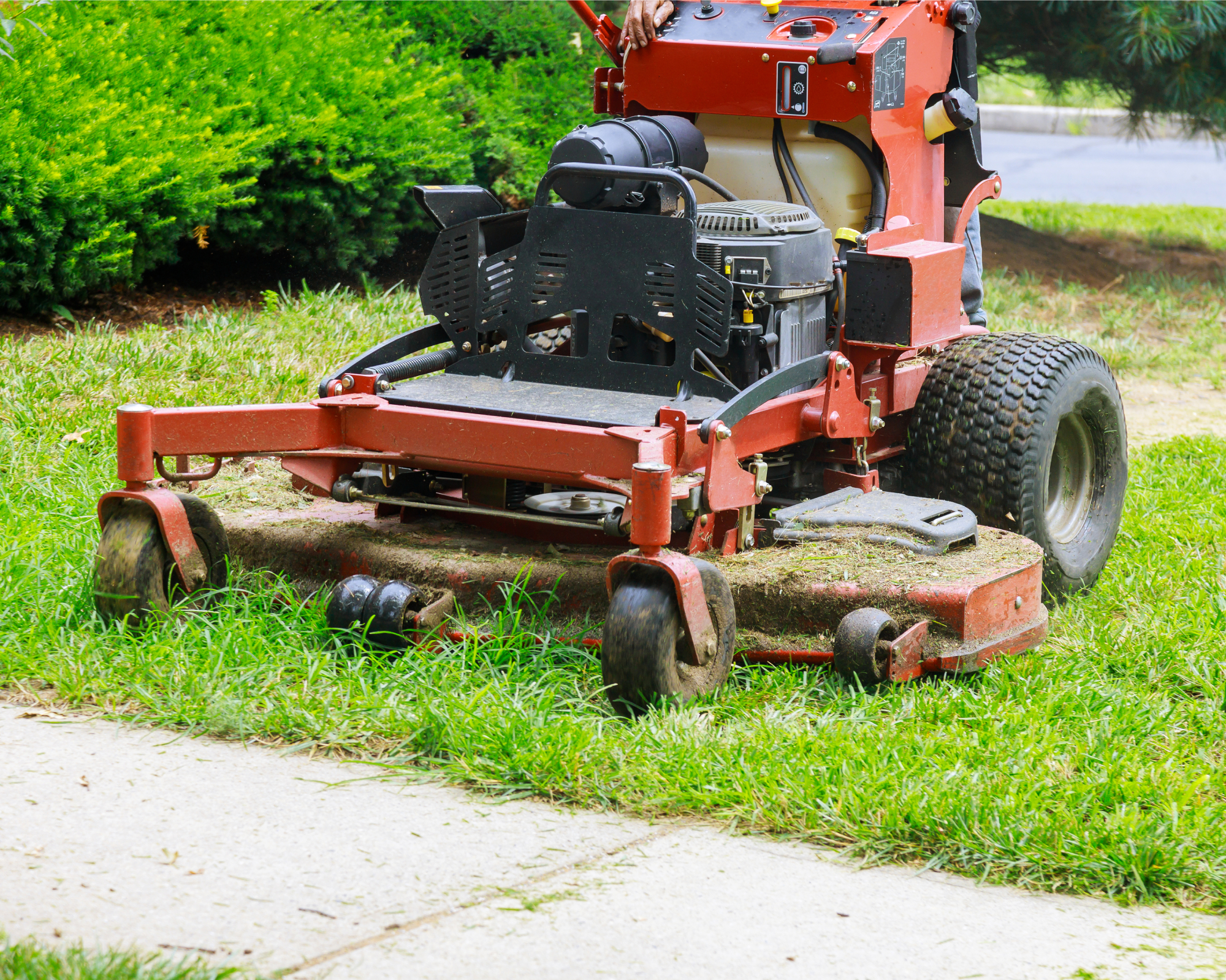riding mower in lawn