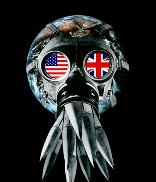 mask with american and british flags