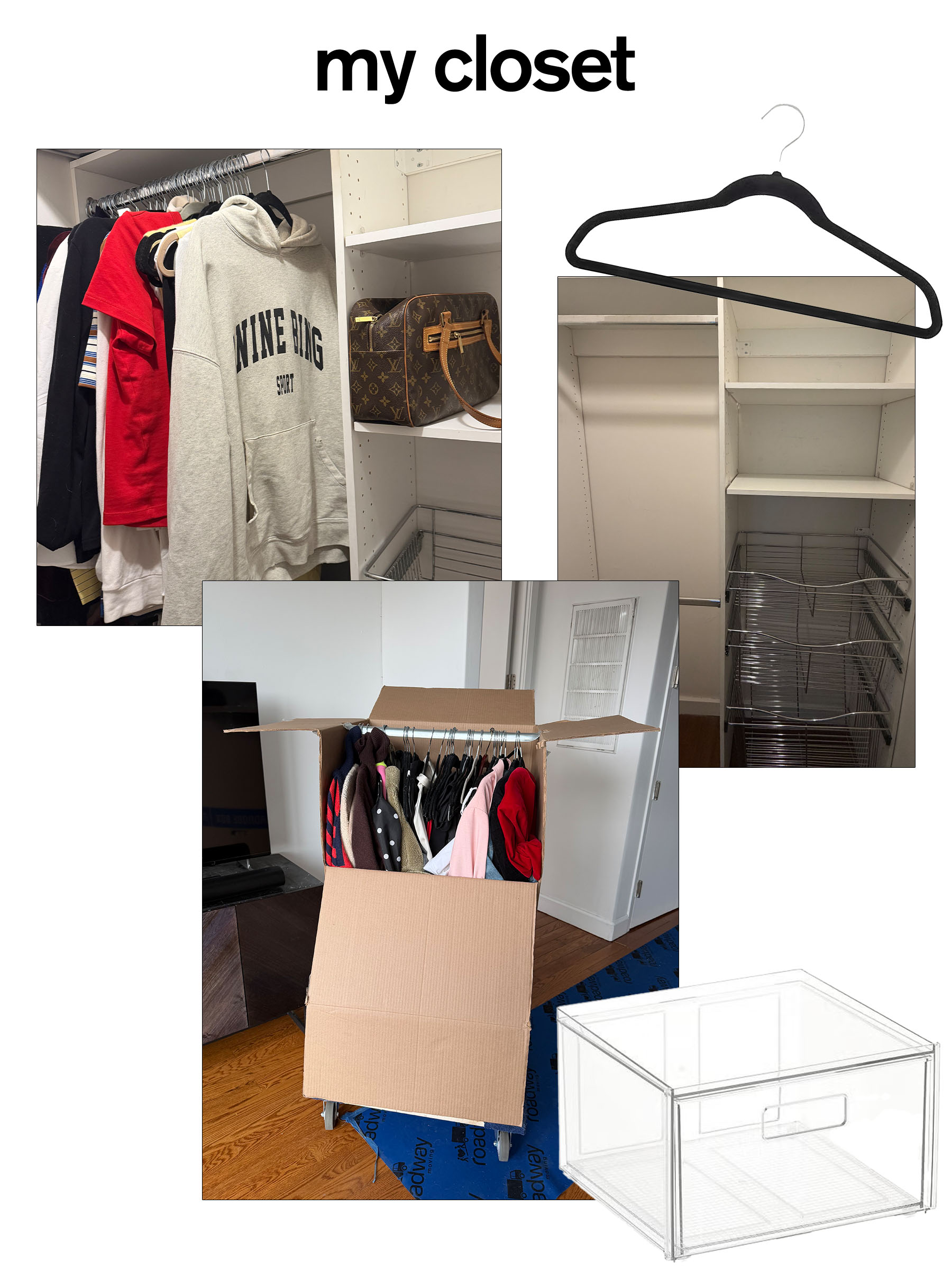 Who What Wear editor Ana Escalante packing her closet for her upcoming move.