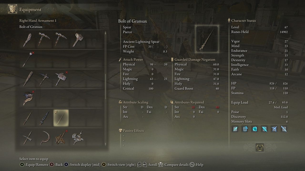 gransax bolt stats