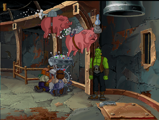 LucasArts games were zany, right? Let's put flying pigs in our game!