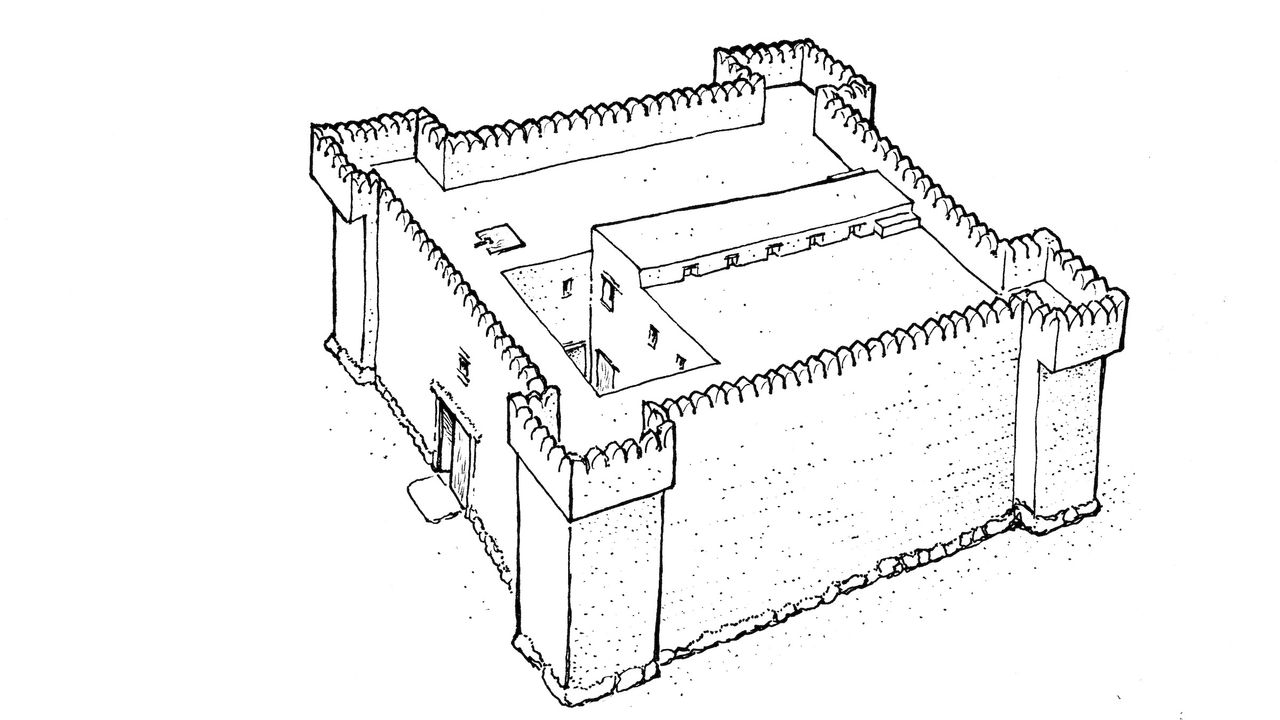 The fortress was erected to defend against the Philistines.
