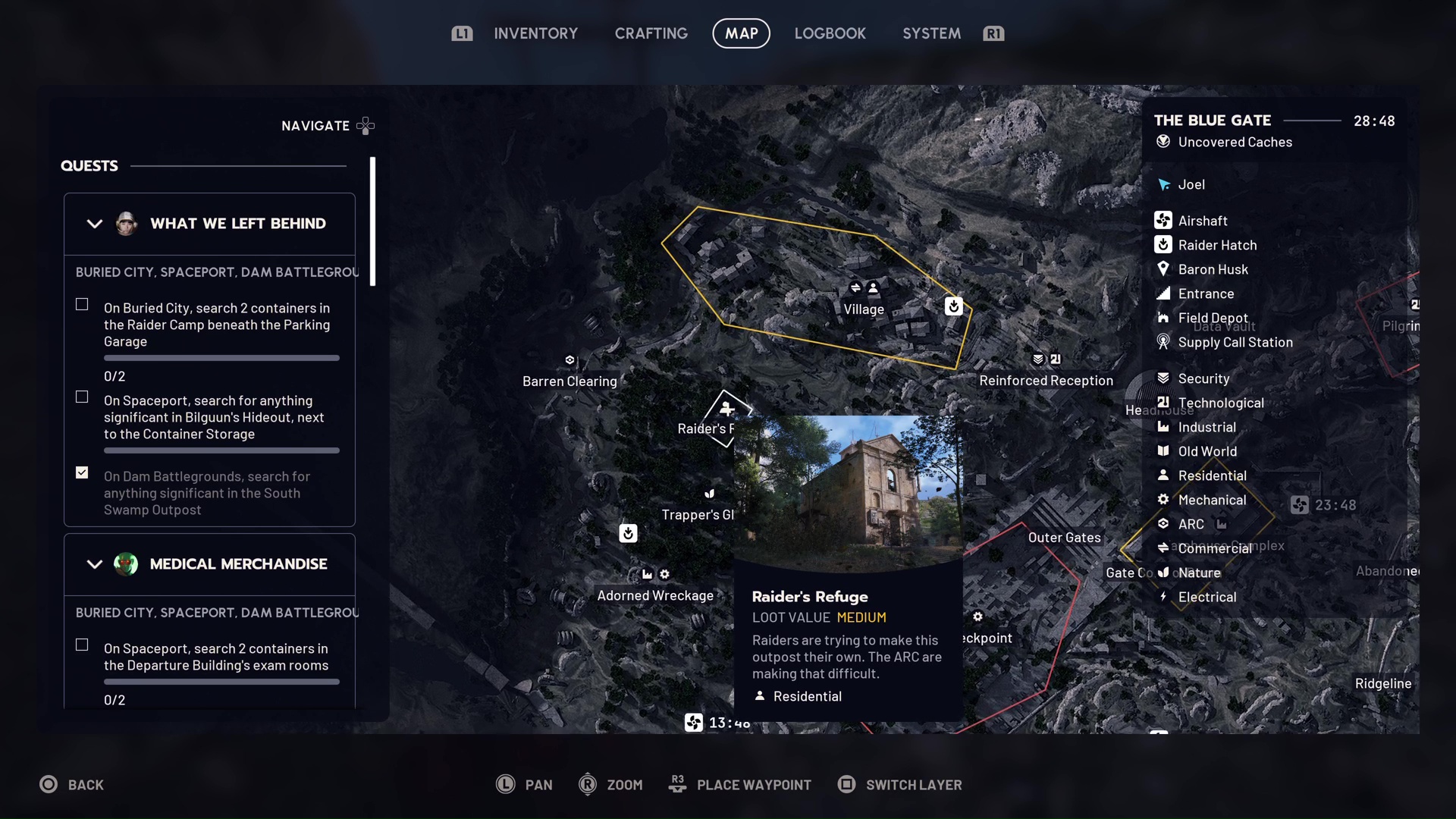 A map marking residential loot in Arc Raiders