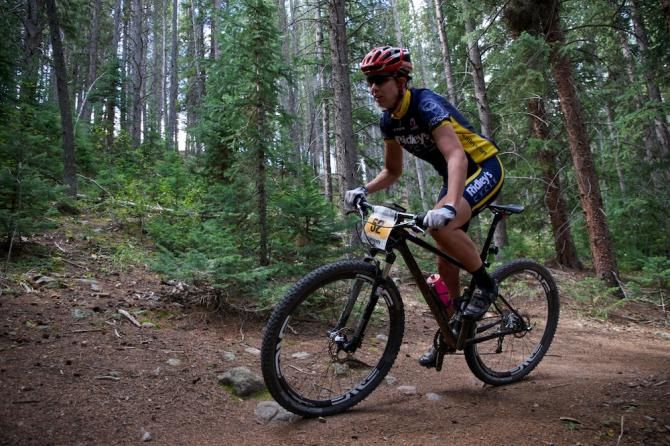 Kate Aardal pushes hard for a stage win