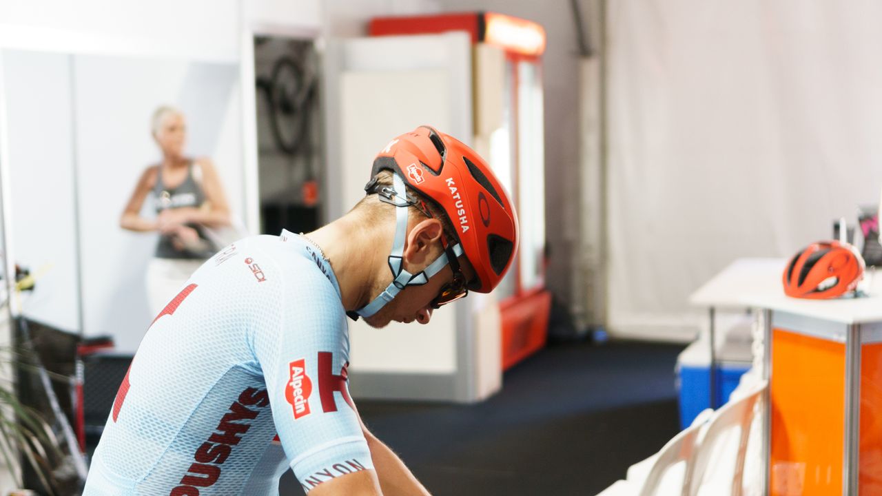 Katusha-Alpecin have Oakley, a relative new comer to the cycling helmet game, as a helmet sponsor
