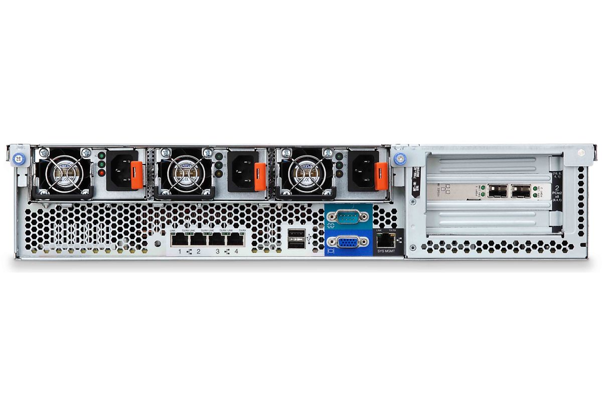 The rear of the IBM System x3755 M3