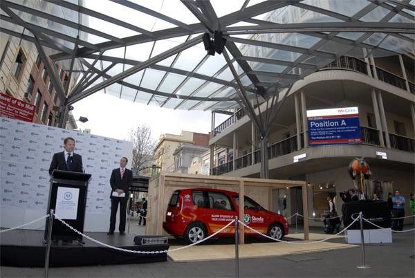 Head of Skoda Australia, Matthew Wiesner addressed the crowd explaining the launch of their vehicles into Australia and the company's history, which originally included manufacturing bicycles.