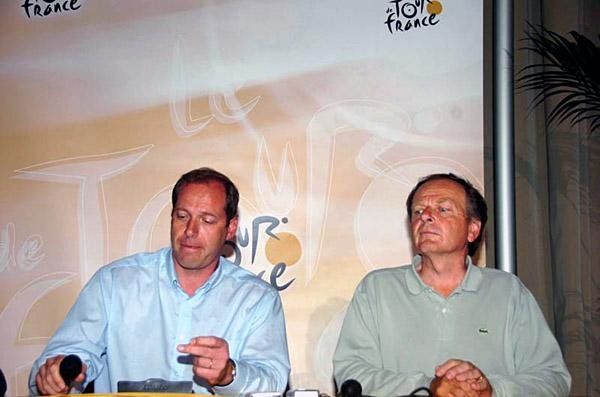 Christian Prudhomme (left) and Patrice Clerc (right)