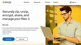 Website screenshot for WinZip.