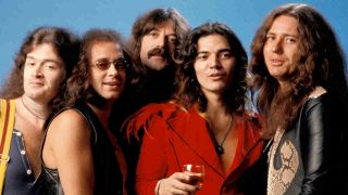 Deep Purple posing for a photograph in 1975