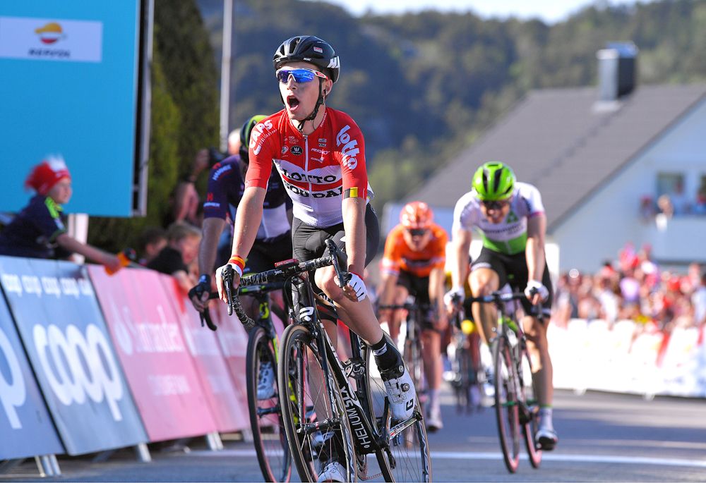 Bjorg Lambrecht (Lotto Soudal) wins the final stage at the Tour des Fjords
