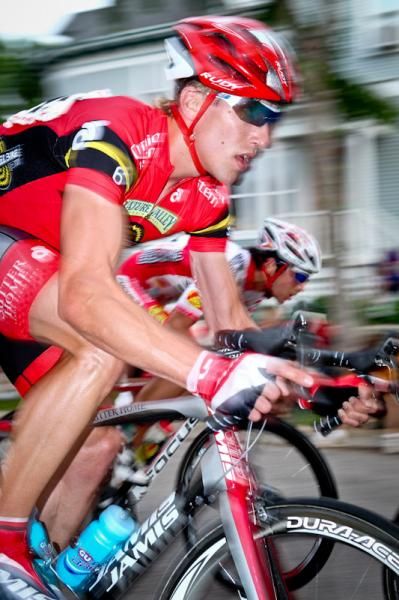 Tom Zirbel (Jamis-Sutter Home) wearing the most aggressive rider jersey.