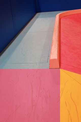 Colour blocking in the Yinka Ilori skatepark