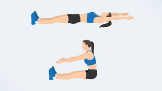 an illustration of a woman doing an ab roll up