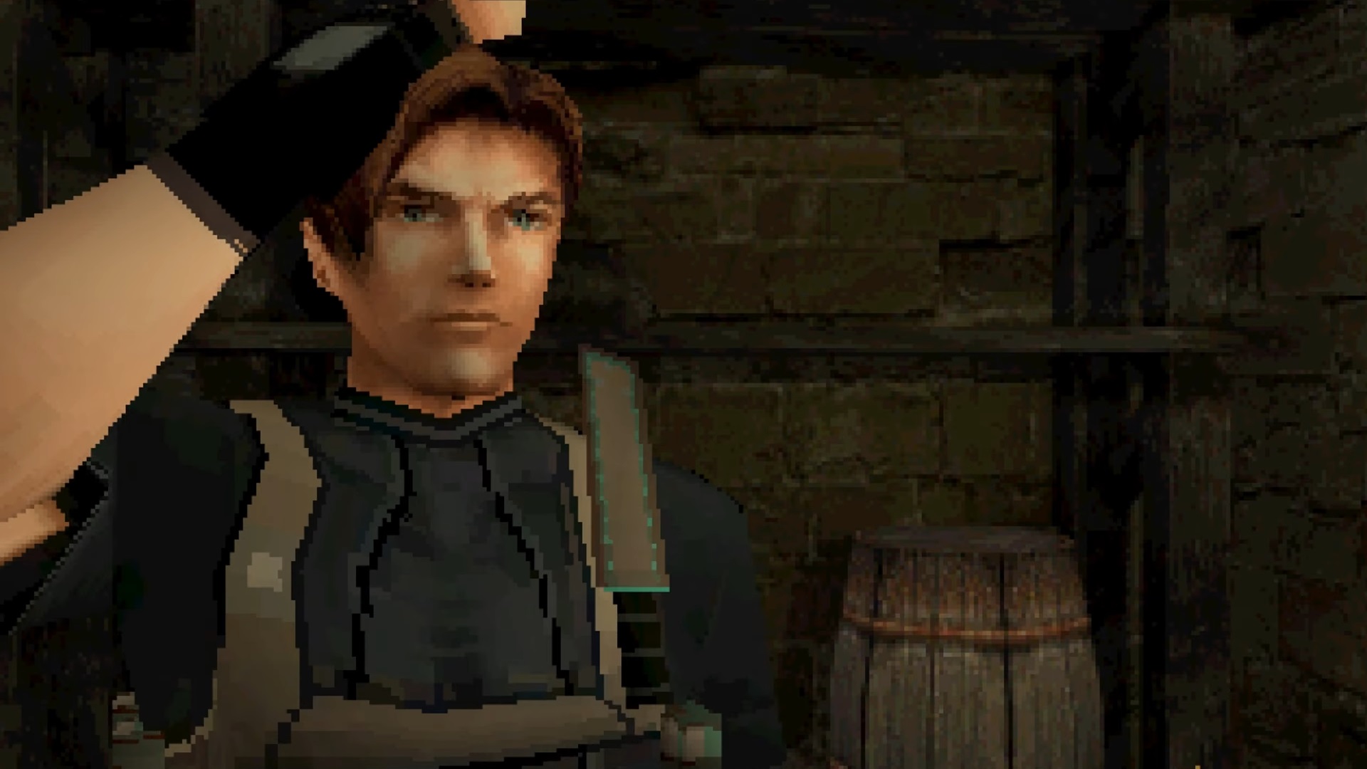 Leon from Resident Evil 4 demade in PS1