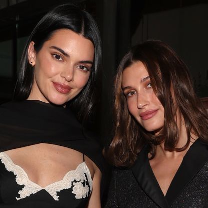 Hailey Bieber and Kendall Jenner attended a Dior x W Magazine pre-Oscars party in contrasting Dior outfits