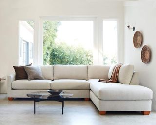An off-white sleeper sectional from APT2B