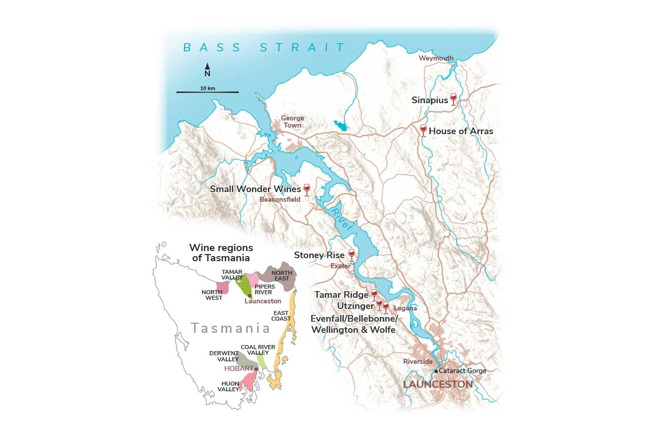 map of the Tamar Valley