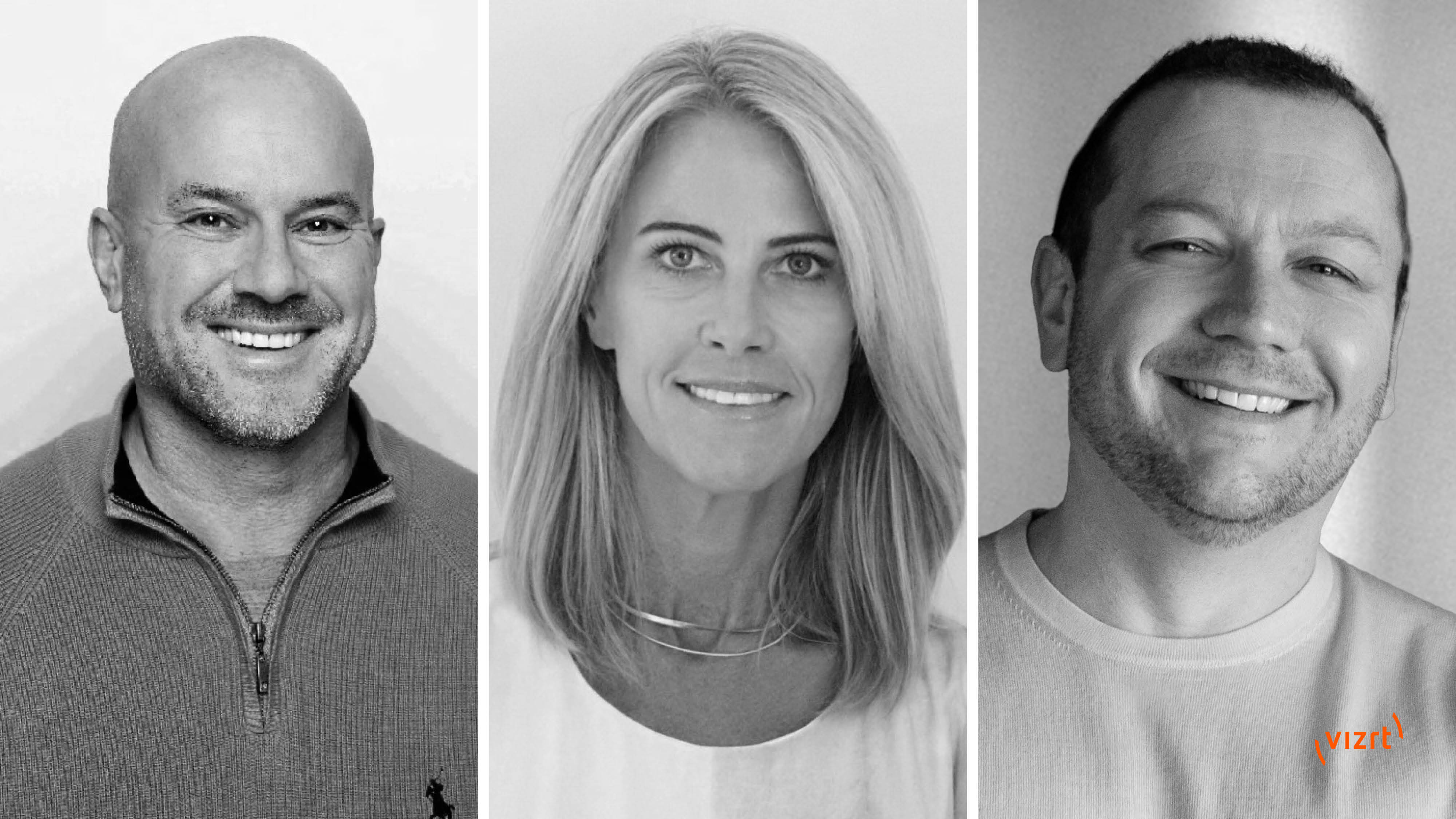 Three black-and-white headshots of the new Vizrt leadership team.