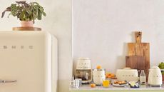 Cream Smeg Kitchen Appliances on a counter