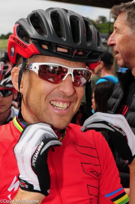 Christoph Sauser (Specialized) at the starting line