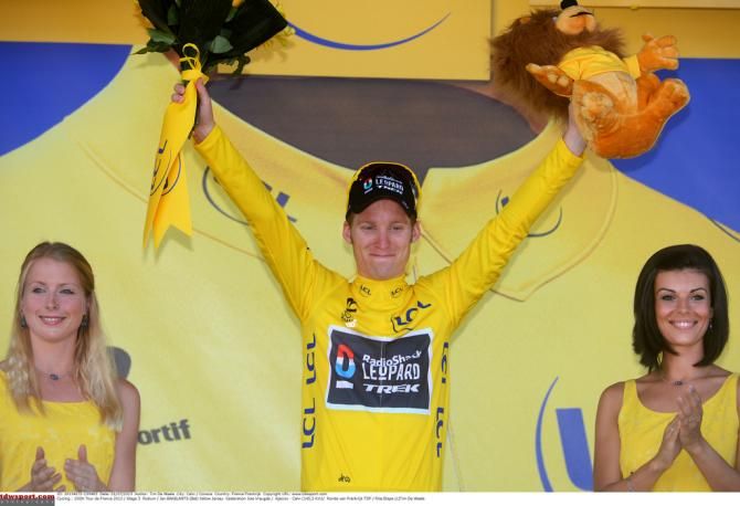 Jan Bakelants (RadioShack) in the yellow jersey