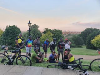 Together We Ride cyclists gathered in a park