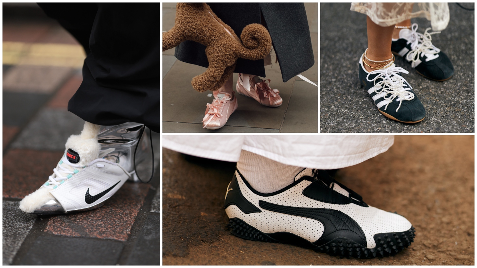 woman wearing sneakers from Puma, Nike, Adidas, and more.