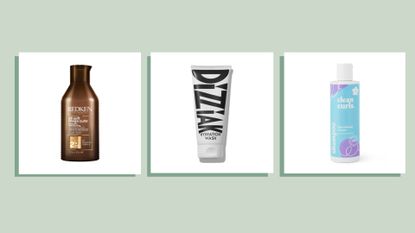 Collage of three of the best shampoos for Afro hair featured in this guide from Redken, Dizziak and Clean Curls