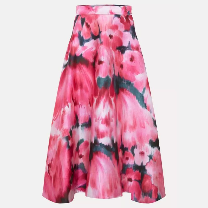 Phase Eight, pink floral midi skirt