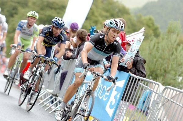 Linus Gerdemann (Leopard Trek) on the final push to the line.