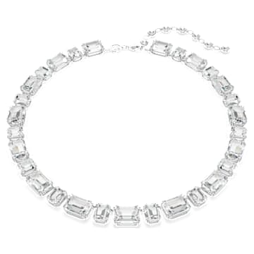 Millenia Necklace, Octagon Cut, White, Rhodium Plated