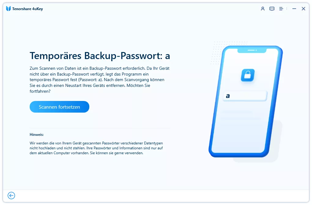 Tenorshare Passwort Manager: Schritt 3