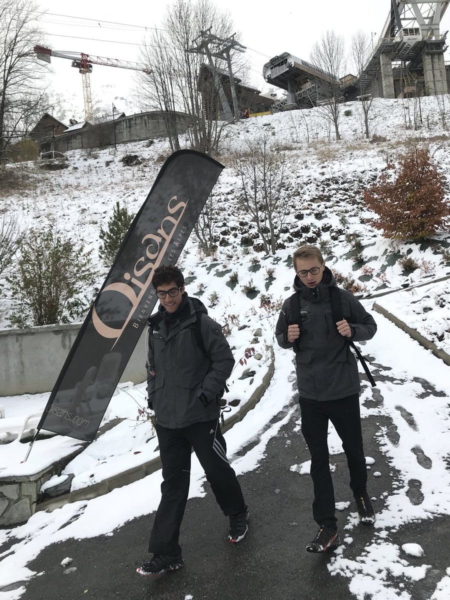 Axel Domont and Clement Chevrier arrive for the camp