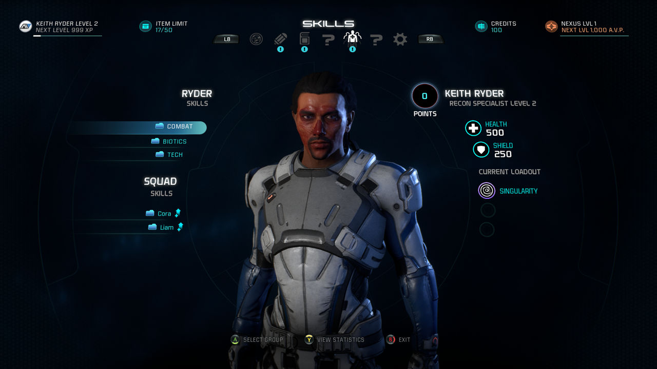 Keith Valdez &mdash; I'm not sure if I could stomach playing all of Andromeda looking like that. It's a good looking base, but this Ryder seems to have had an adverse reaction to cryo-sleep.