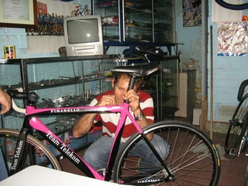 Botero signing the bike in 2010