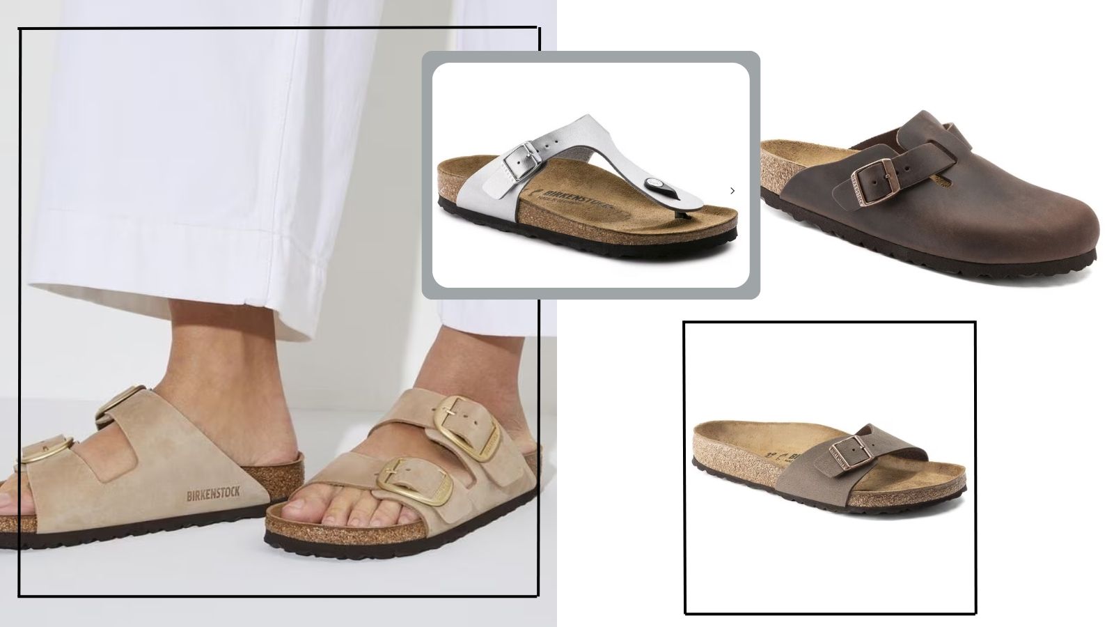 Birkenstock core styles: Arizona, Gizeh, Clog, Single strap