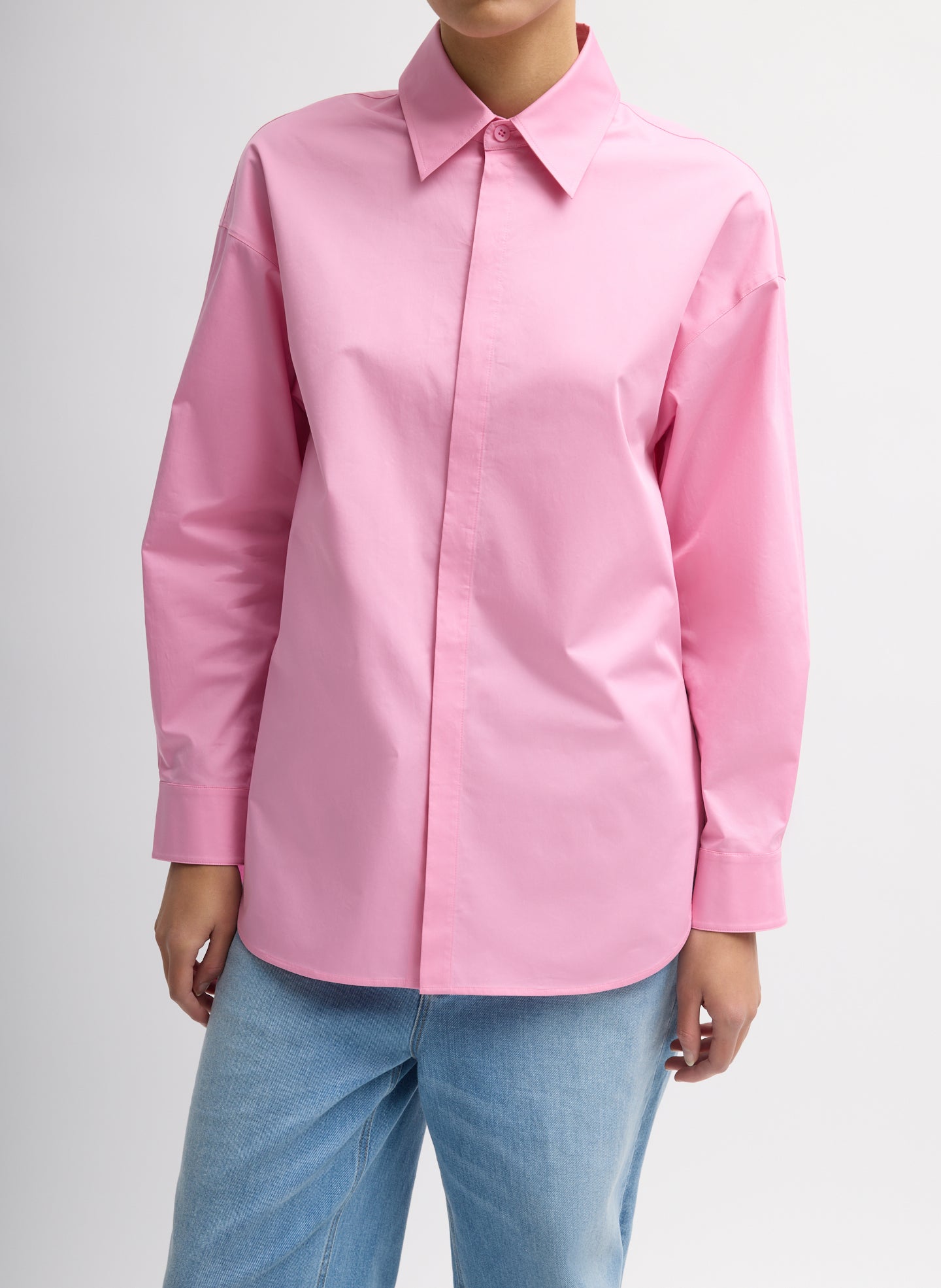 Eco Poplin Tailored Shirt - Pink / Xxs / F125ec7963