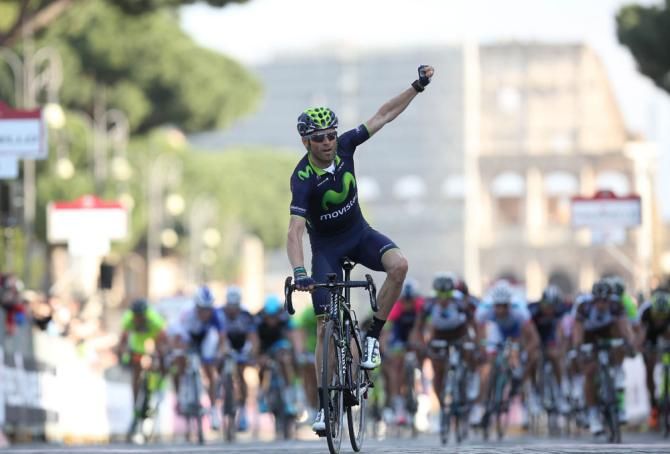 Alejandro Valverde (Movistar) with his first ever win in Italy