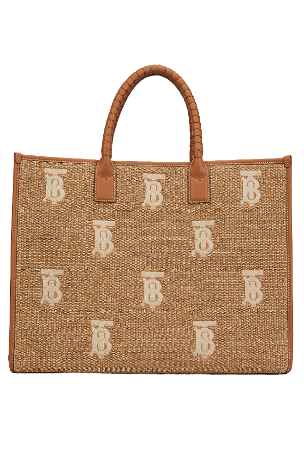 Burberry Freya Monogrammed Woven Tote Bag - beach bags