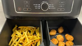 Chips and nuggets cooked in the Ninja Foodi MAX Dual Zone Air Fryer AF400UK