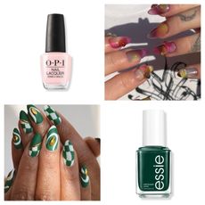 nail polishes and manicures collage
