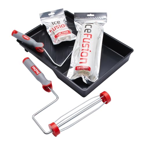 Prodec Advance 6 Piece Ice Fusion 9 Inch and 4 Inch Set for an Ultra-Smooth Finish Painting With Emulsion and Satin Paints on Interior Walls, Ceilings, Wood and Metal, 4