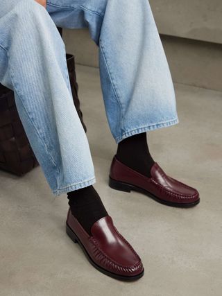 67 Ruched Leather Loafers