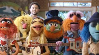 A close up of Dr Teeth and the Electric Mayhem in The Muppets Mayhem TV show