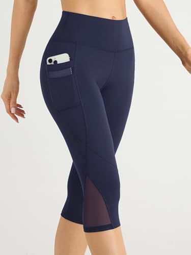 High-Waisted Mesh Capri Leggings 