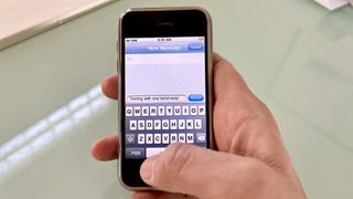 The messaging app on an original iPhone