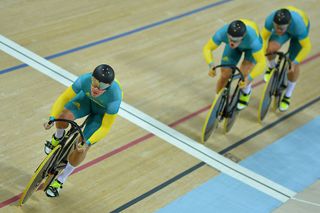 The men's sprint team in the bronze medal final