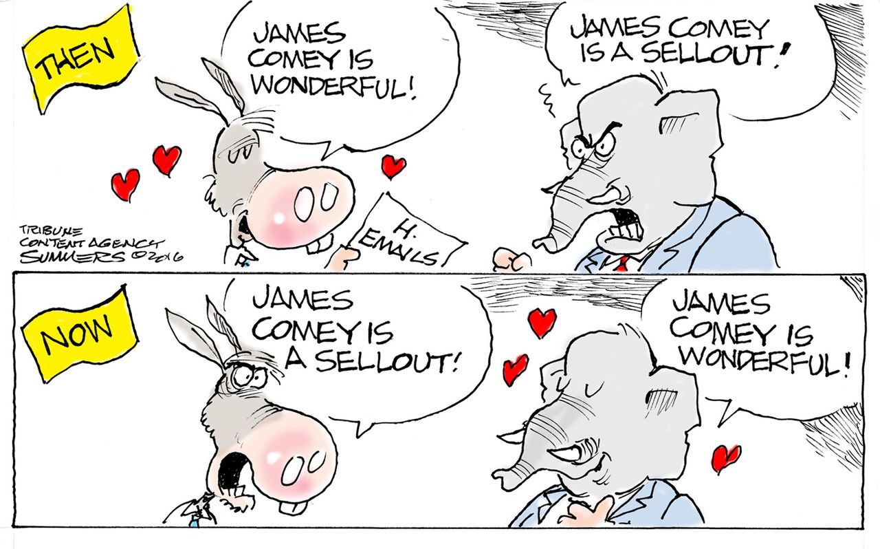 Political cartoon U.S. FBI Director James Comey